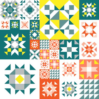 Kusursuz geometrik desen. Halıdaki etnik süs. Aztek tarzı. Kabile etnik vektör dokusu. Kumaş üzerine nakış. Kızılderili, Meksikalı, halk düzeni. Yorgan, yama, jakuzi