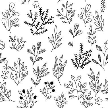 Çiçekli ve bitkili doku. Çiçek süsü. Orijinal çiçek deseni.