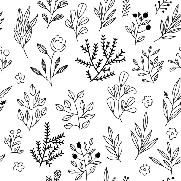 Текстура Цветами Растениями Цветочные Украшения Оригинальный Рисунок — стоковый вектор