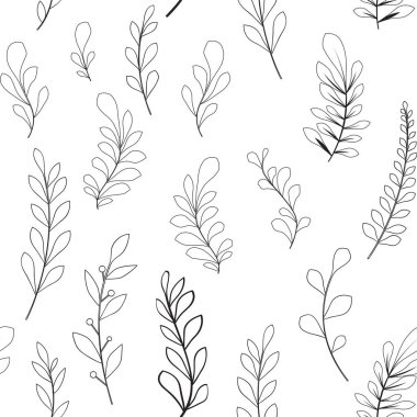 Çiçekli ve bitkili doku. Çiçek süsü. Orijinal çiçek deseni.