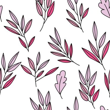 Çiçekli ve bitkili doku. Çiçek süsü. Orijinal çiçek vektör deseni.