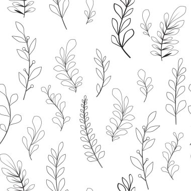 Çiçekli ve bitkili doku. Çiçek süsü. Orijinal çiçek deseni.