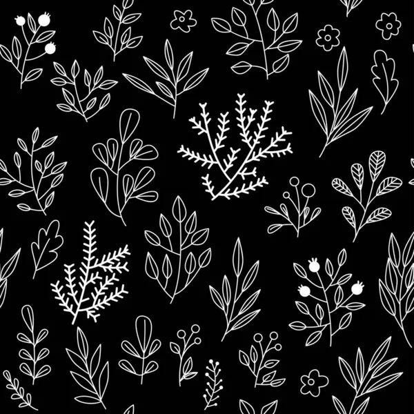 Textura Com Flores Plantas Ornamento Floral Padrão Flores Originais —  Vetores de Stock