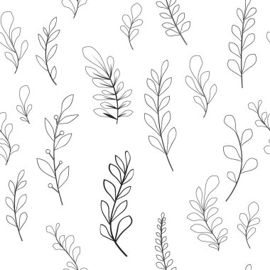 Çiçekli ve bitkili doku. Çiçek süsü. Orijinal çiçek deseni.