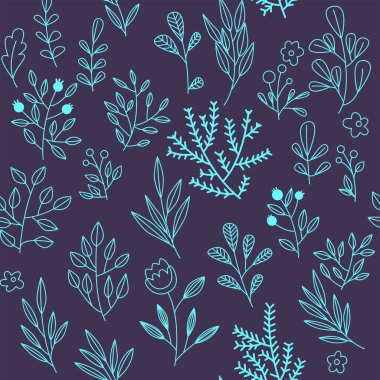 Çiçekli ve bitkili doku. Çiçek süsü. Orijinal çiçek deseni.