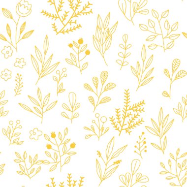 Çiçekli ve bitkili doku. Çiçek süsü. Orijinal çiçek deseni.