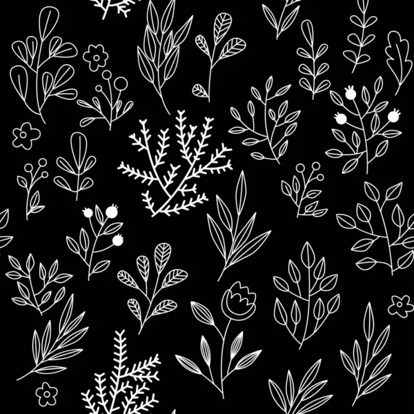 Textuur Met Bloemen Planten Bloemenversiering Oorspronkelijke Bloemen Patroon — Stockvector