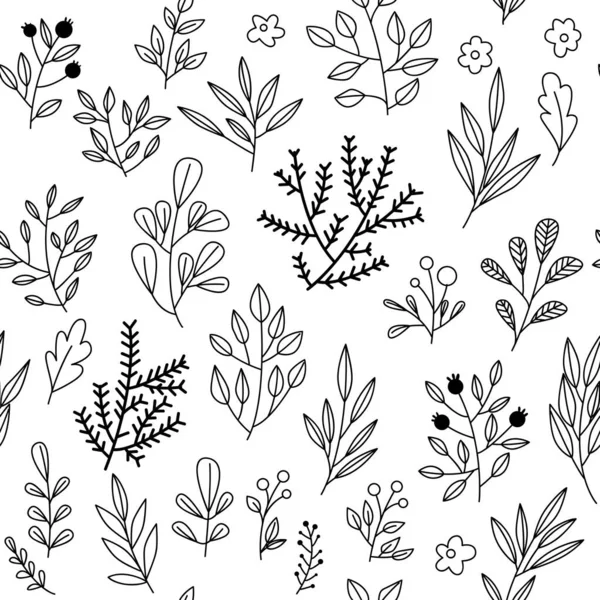 Textura Con Flores Plantas Adorno Floral Patrón Flores Originales — Vector de stock