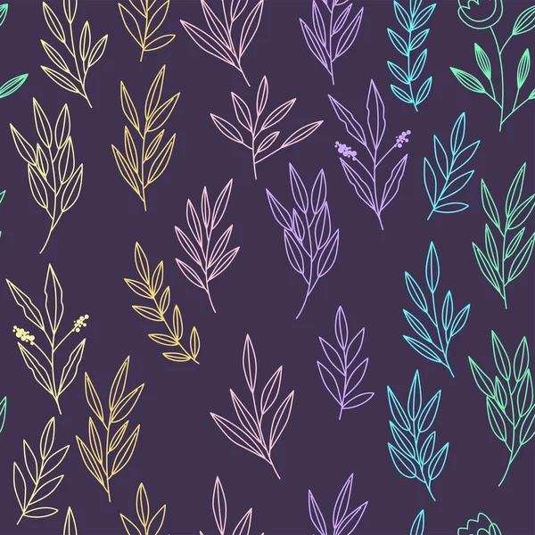 Textura Con Flores Plantas Adorno Floral Patrón Flores Originales — Vector de stock