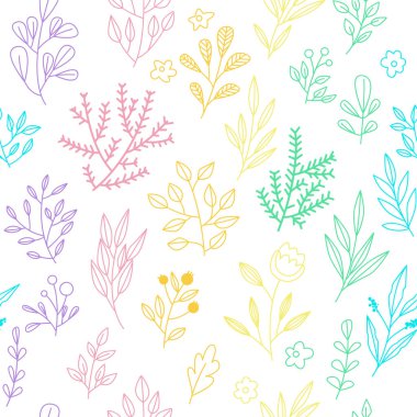 Çiçekli ve bitkili doku. Çiçek süsü. Orijinal çiçek deseni.