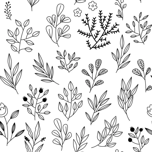 Textur Med Blommor Och Växter Blommig Prydnad Original Blommor Mönster — Stock vektor
