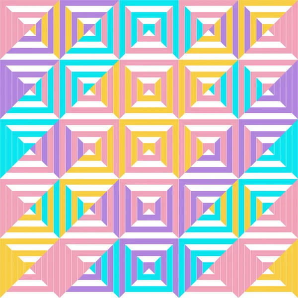 Nahtlose Abstrakte Geometrische Quadratische Muster Hintergrund Vektorillustration Von Diagonalen Quadraten — Stockvektor