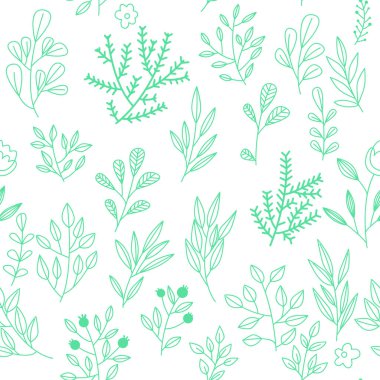 Çiçekli ve bitkili doku. Çiçek süsü. Orijinal çiçek deseni.