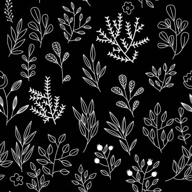 Çiçekli ve bitkili doku. Çiçek süsü. Orijinal çiçek deseni.