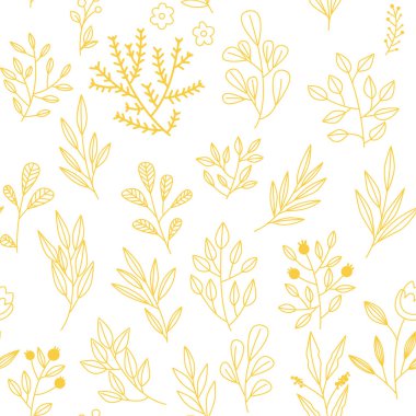 Çiçekli ve bitkili doku. Çiçek süsü. Orijinal çiçek deseni.