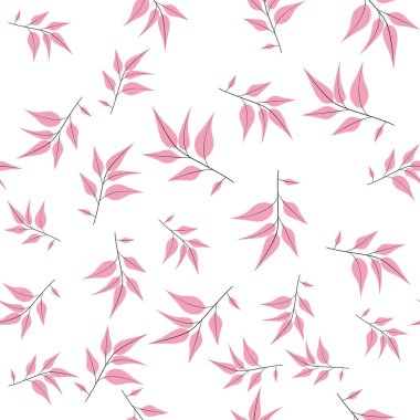 Çiçekli ve bitkili doku. Çiçek süsü. Orijinal çiçek deseni.