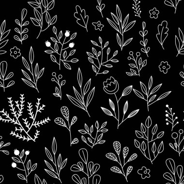 Çiçekli ve bitkili doku. Çiçek süsü. Orijinal çiçek deseni.