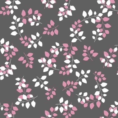 Çiçekli ve bitkili doku. Çiçek süsü. Orijinal çiçek vektör deseni.