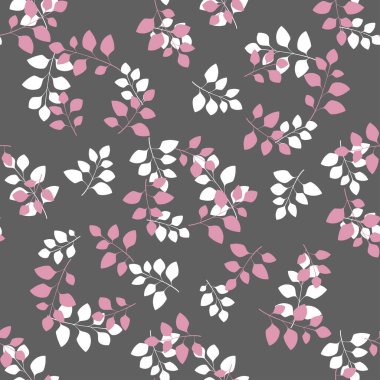 Çiçekli ve bitkili doku. Çiçek süsü. Orijinal çiçek vektör deseni.