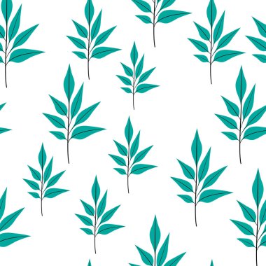 Çiçekli ve bitkili doku. Çiçek süsü. Orijinal çiçek vektör deseni.