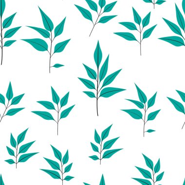 Çiçekli ve bitkili doku. Çiçek süsü. Orijinal çiçek vektör deseni.