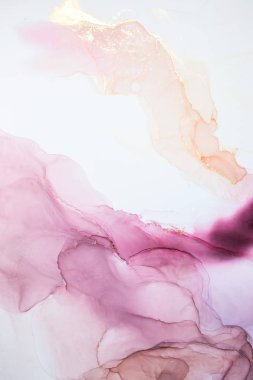Alkol mürekkebi deniz dokusu. Çağdaş sanat. Soyut sanat geçmişi. Çok renkli parlak bir doku. Sanat eserinin bir parçası. Modern sanat. Gökyüzünden esinlenildiği kadar buhar ve dumandan da. Moda duvar kağıdı.