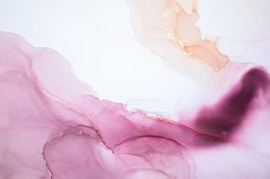 Alkol mürekkebi deniz dokusu. Çağdaş sanat. Soyut sanat geçmişi. Çok renkli parlak bir doku. Sanat eserinin bir parçası. Modern sanat. Gökyüzünden esinlenildiği kadar buhar ve dumandan da. Moda duvar kağıdı.