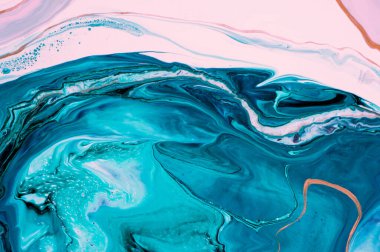 Akrilik, boya, soyut. Tabloya yakın çekim. Renkli soyut resim arkaplanı. Yüksek desenli yağlı boya. Yüksek kalite detaylar. Mermer. Mermer dokusu. Boya sıçraması. Renkli sıvı.