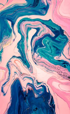 Akrilik, boya, soyut. Tabloya yakın çekim. Renkli soyut resim arkaplanı. Yüksek desenli yağlı boya. Yüksek kalite detaylar. Mermer. Mermer dokusu. Boya sıçraması. Renkli sıvı.