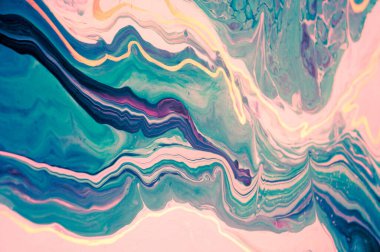 Akrilik, boya, soyut. Tabloya yakın çekim. Renkli soyut resim arkaplanı. Yüksek desenli yağlı boya. Yüksek kalite detaylar. Mermer. Mermer dokusu. Boya sıçraması. Renkli sıvı.