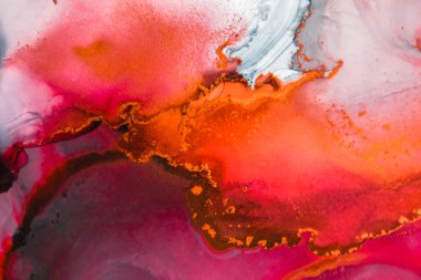 Mermer. Mermer dokusu. Boya sıçraması. Renkli sıvı. Soyut renkli arkaplan. Raster illüstrasyonu. Renkli soyut resim arkaplanı. Yüksek desenli yağlı boya. Yüksek kaliteli detaylar.