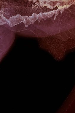 Mavi, pembe, yeşil, mor, kırmızı, kırmızı, sarı, siyah bir arka plan. Orijinal alkol mürekkebi resminin bir parçası. Modern sanat. Soyut renkli arka plan, duvar kağıdı. Mermer dokusu. Modern afişler için Sıvı Sanat, ruhani grafik tasarımı.