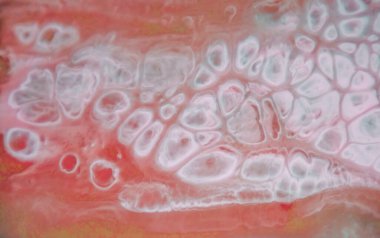 Renkli soyut epoksi reçine resminin makro fotoğrafı. Tasarım kapağı, yıllık rapor, davetiye, el ilanı, sunum, ambalaj, poster, kartvizit, düğün davetiyesi için başvurulabilir. Modern sancak için modern sıvı sanat, ruhani grafik tasarım.