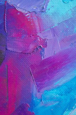 Parça. Çok renkli desenli boya. Soyut sanat geçmişi. Tuval üzerine yağ. Sert fırça darbeleri. Yağlı boya ve palet bıçağıyla yapılmış bir resmin yakın çekimi. Yüksek desenli, yüksek kaliteli detaylar.