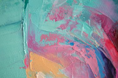 Tuval üzerindeki yağlı boya palet bıçağıyla yazılır. Yağlı boya ve palet bıçağıyla yapılmış bir resmin resmi.. 