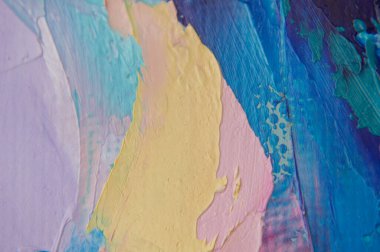 Tuval üzerindeki yağlı boya palet bıçağıyla yazılır. Yağlı boya ve palet bıçağıyla yapılmış bir resmin resmi.. 