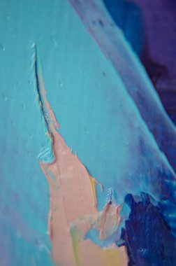 Tuval üzerindeki yağlı boya palet bıçağıyla yazılır. Yağlı boya ve palet bıçağıyla yapılmış bir resmin resmi.. 