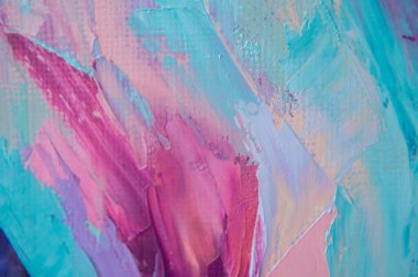 Tuval üzerindeki yağlı boya palet bıçağıyla yazılır. Yağlı boya ve palet bıçağıyla yapılmış bir resmin resmi.. 