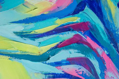 Tuval üzerindeki yağlı boya palet bıçağıyla yazılır. Yağlı boya ve palet bıçağıyla yapılmış bir resmin resmi.. 