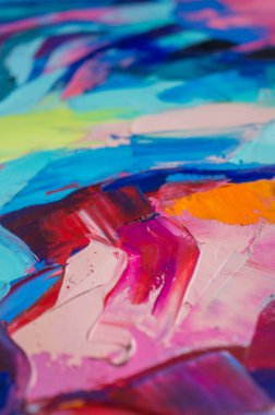 Tuval üzerindeki yağlı boya palet bıçağıyla yazılır. Yağlı boya ve palet bıçağıyla yapılmış bir resmin resmi.. 