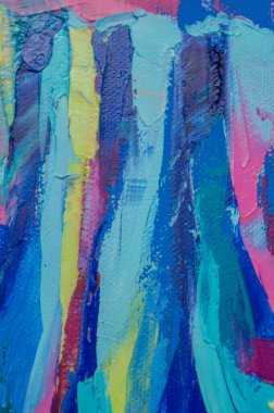 Tuval üzerindeki yağlı boya palet bıçağıyla yazılır. Yağlı boya ve palet bıçağıyla yapılmış bir resmin resmi.. 