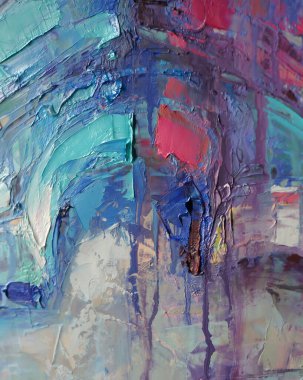 Tuval üzerindeki yağlı boya palet bıçağıyla yazılır. Yağlı boya ve palet bıçağıyla yapılmış bir resmin resmi.. 