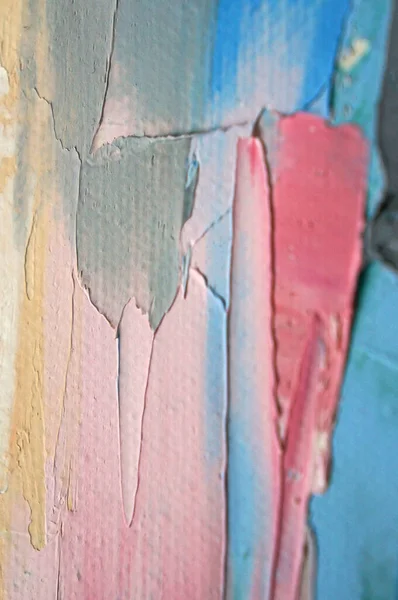 Oil Paint Canvas Written Palette Knife Closeup Painting Oil Palette — Stock Photo, Image