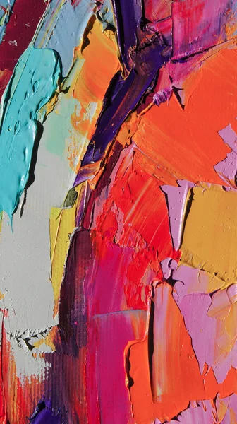 Oil Paint Canvas Written Palette Knife Closeup Painting Oil Palette — Stock Photo, Image