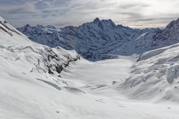 Vista Panorâmica Topo Europa Jungfraujoch Suíça — Fotografia de Stock