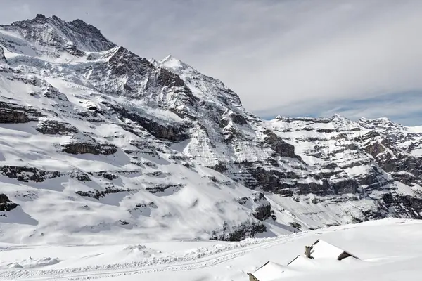 Άποψη Του Παραθύρου Του Τρένου Από Eigergletscher Jungfraujoch — Φωτογραφία Αρχείου