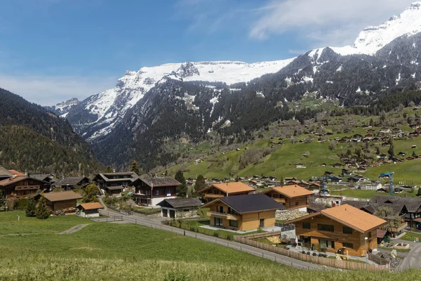 Grindelwald village surrounded with great nature and Eiger,Mnch Alps mountains