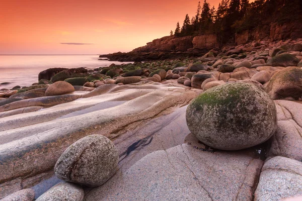 Pedras na costa das falésias Otter, Acadia National Park, Maine, EUA — Fotografia de Stock