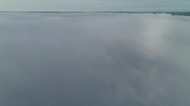 Nuages blancs volant, roulant et se métamorphosant couvrant le paysage vert de l'été pendant la saison estivale . — Video