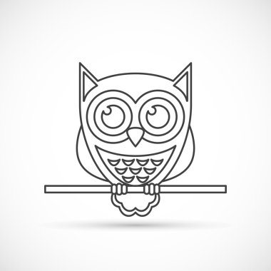 Baykuş anahat simgesini